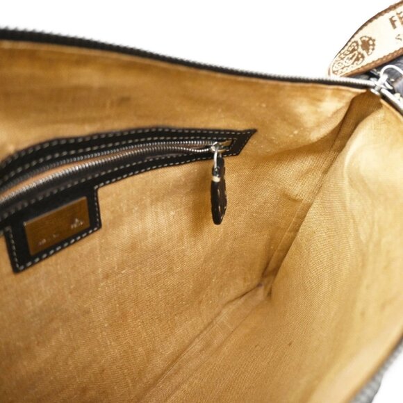 Fendi Selleria Zucca Pattern Shoulder Hand Bag Canvas Leather Brown 88FC126 - Picture 4 of 13